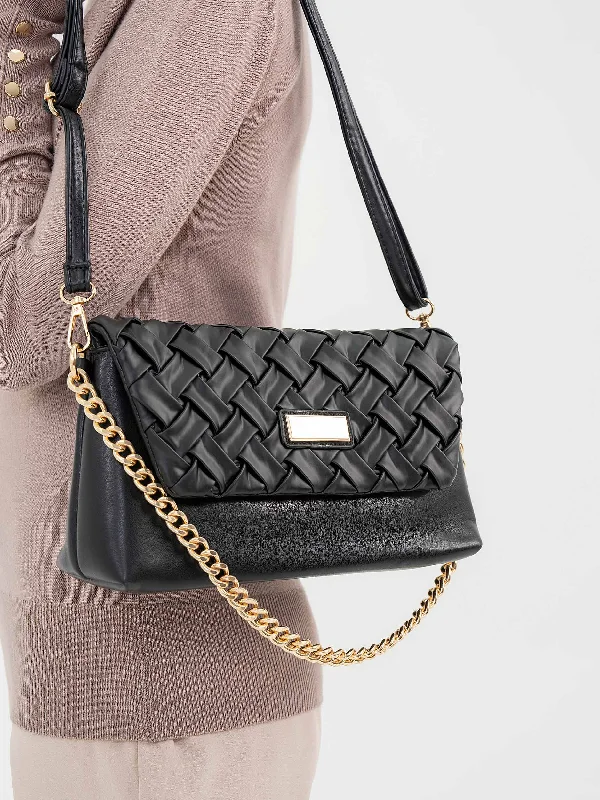 Criss Cross Flap Handbag