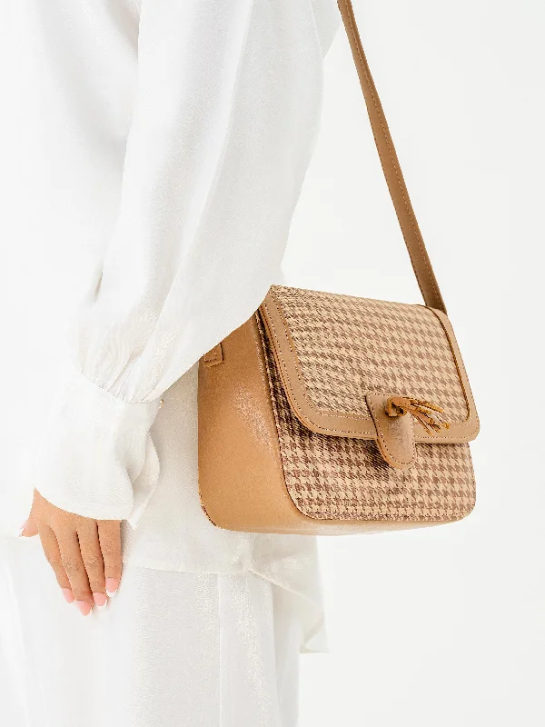 Houndstooth Printed Handbag