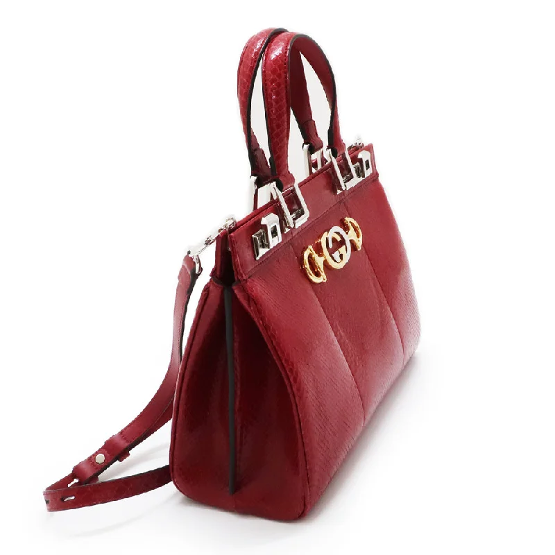 Gucci Zumi Small 569712 Pearson Leather Red Hand Shoulder 2WAY  Bag