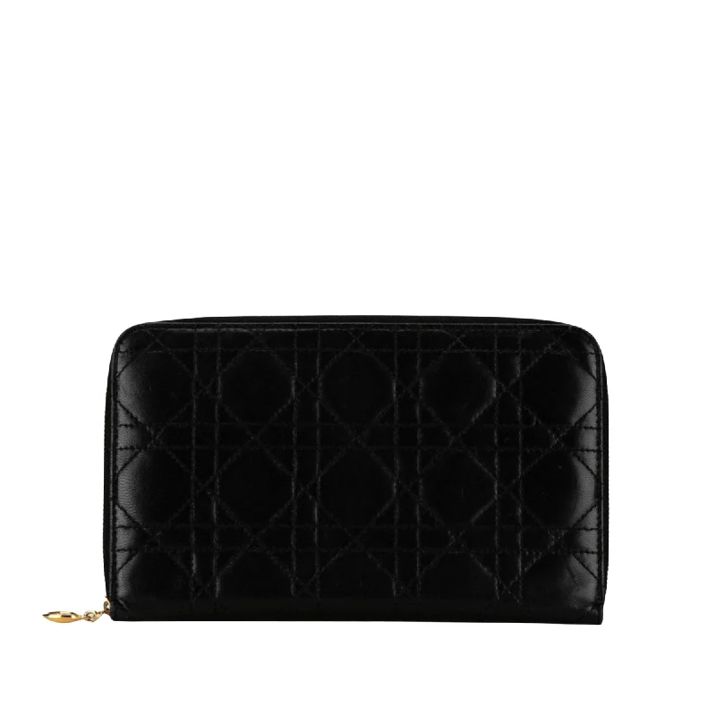 Dior Cannage/Lady  Leather Wallet  (Pre-Owned)