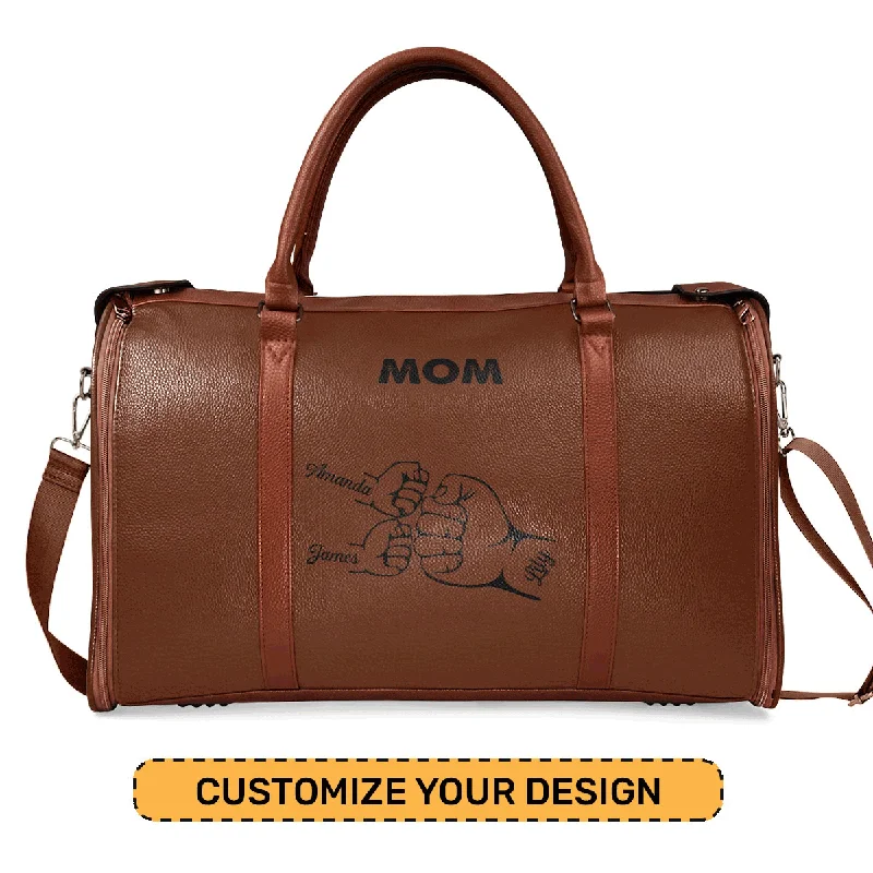 Dad/Mom/Grandma/Papa Family FistBump - Personalized Leather Duffle Bag SBDBHN18