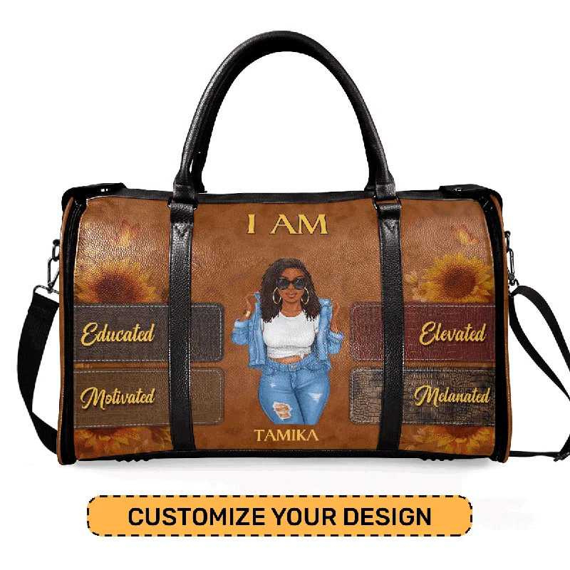 I Am - Personalized Leather Duffle Bag STB03