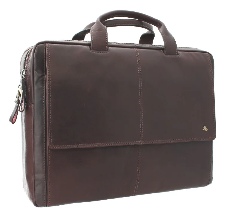 Visconti ANDERSON Leather Briefcase/Business Bag With Removable Laptop Sleeve - ML24